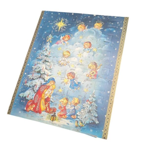 1960s Advent Calendar Christmas Vintage Glitter Angel Babies‎ - Picture 1 of 5